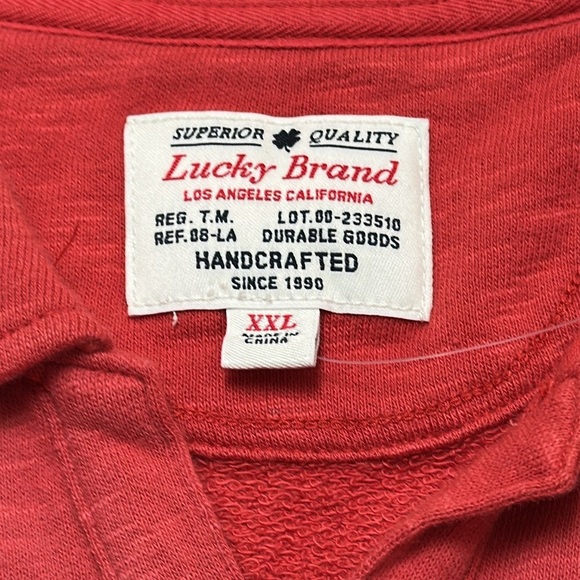Lucky Brand dip dye polo XXL 100% Cotton Brick or Red/Orange Pocket - Picture 2 of 9